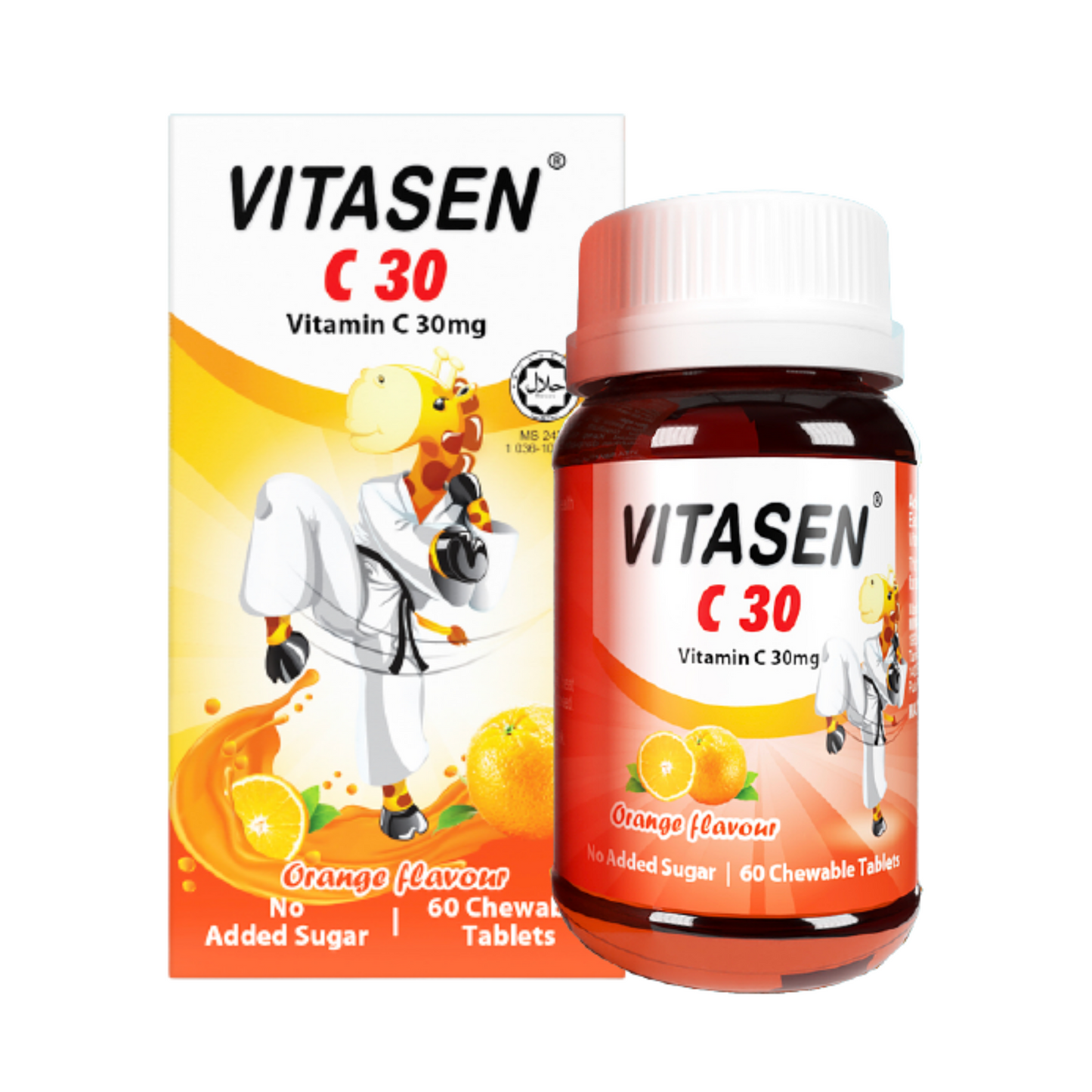 維他盛維C30咀嚼片 (香橙味) | Vitasen C30 Chewable Tablet (orange)